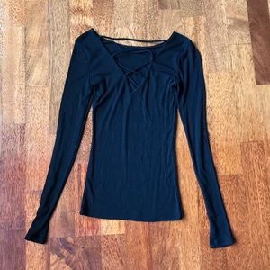 Hollister tight fitting black top